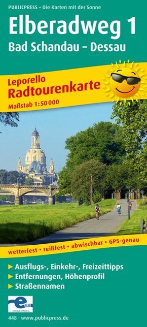 PublicPress Leporello Radtourenkarte Elberadweg, 23 Teilktn. - Tl.1