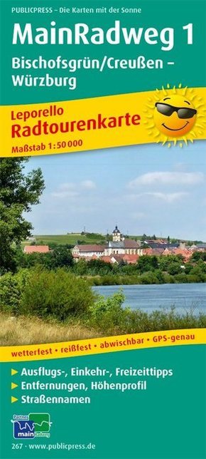 PublicPress Radwanderkarte Main-Radweg, 25 Teilktn. - Tl.1