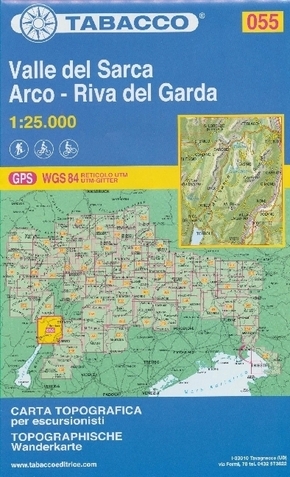 Tabacco topographische Wanderkarte Valle del Sarca, Arco, Riva del Garda