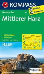 KOMPASS Wanderkarte 452 Mittlerer Harz 1:50.000