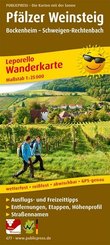 PUBLICPRESS Leporello Wanderkarte Pfälzer Weinsteig, Bockenheim - Schweigen-Rechtenbach
