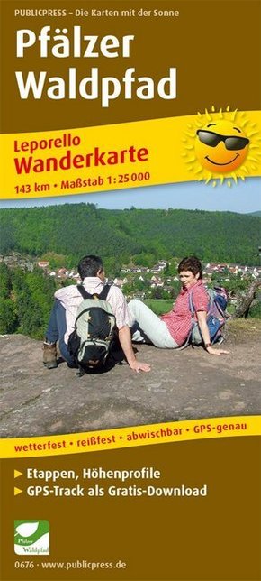 PublicPress Wanderkarte Pfälzer Waldpfad, 23 Karten