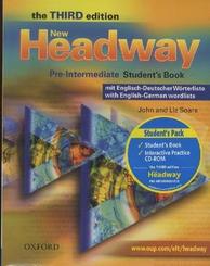 New Headway, Pre-Intermediate: Student's Book, w. English-German wordlists + CD-ROM