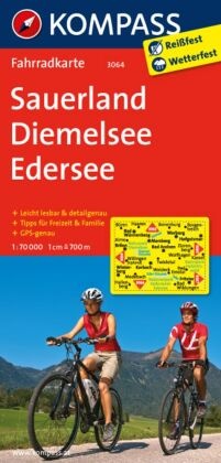 KOMPASS Fahrradkarte 3064 Sauerland - Diemelsee - Edersee 1:70.000