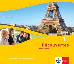 Découvertes. Série jaune (ab Klasse 6). Ausgabe ab 2012, 3 Audio-CDs zum Hörverstehen - Bd.1