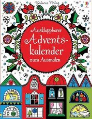 Ausklappbarer Adventskalender zum Ausmalen