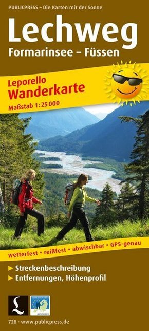 PUBLICPRESS Leporello Wanderkarte Lechweg, Formarinsee - Füssen