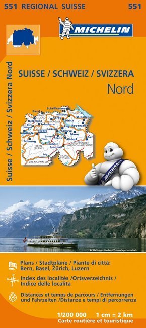 Michelin Karte Schweiz Nord. Suisse Nord. Svizzera Nord