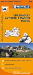 Michelin Karte Estremadura, Kastilien-La Mancha, Madrid; Espana Centro, Castilla-La Mancha, Madrid