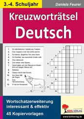 Kreuzworträtsel Deutsch, 3.-4. Schuljahr