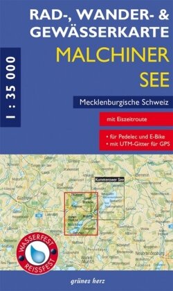 Rad-, Wander- & Gewässerkarte Malchiner See, Mecklenburgische Schweiz