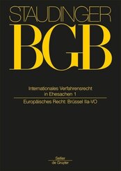 J. von Staudingers Kommentar zum Bürgerlichen Gesetzbuch mit Einführungsgesetz und Nebengesetzen. Einführungsgesetz zum: Internationales Verfahrensrecht in Ehesachen Band 1 - Bd.1