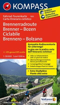 KOMPASS Fahrrad-Tourenkarte Brennerradroute Brenner - Bozen - ciclabile Brennero - Bolzano 1:50.000