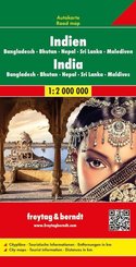 Freytag & Berndt Autokarte Indien, Bangladesch, Bhutan, Nepal, Sri Lanka, Malediven. India / Inde