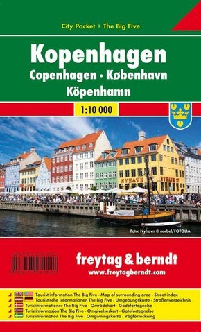 Kopenhagen, City Pocket, Stadtplan 1:10.000. Copenhagen / Koebenhavn / Köpenhamn