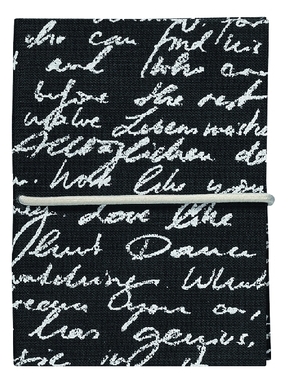 Notizbuch klein Schrift, schwarz gemustert