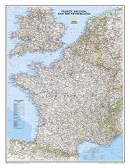 National Geographic Map France, Belgium, & The Netherlands, Planokarte