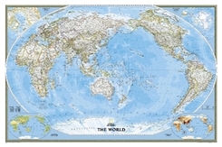 National Geographic Map Classic World, Pacific Centered, Planokarte