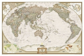 National Geographic Map Executive World, Pacific Centered, enlarged, Planokarte