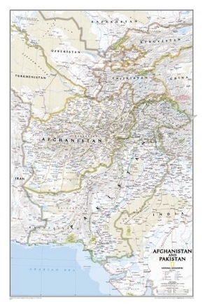 National Geographic Map Afghanistan, Pakistan