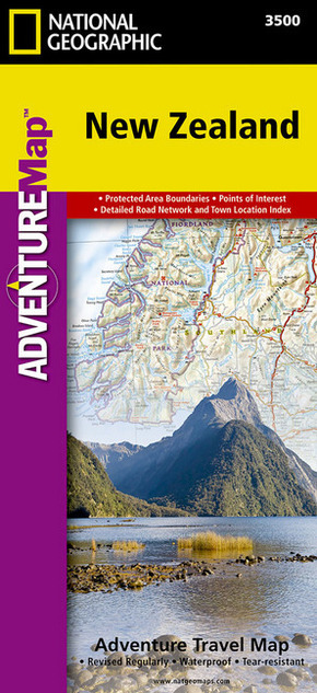 National Geographic Adventure Travel Map New Zealand