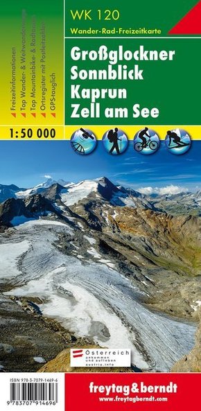 Großglockner - Sonnblick - Kaprun - Zell am See, Wanderkarte 1:50.000, WK 120