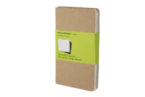 Moleskine Cahier A6, blanko, Kraft/Natur, 3er-Set