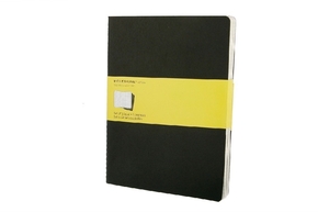 Moleskine Cahier XL, kariert, schwarz, 3er-Set