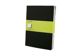 Moleskine Cahier XL, blanko, schwarz, 3er-Set