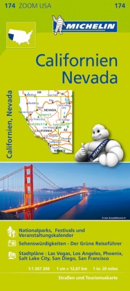 Michelin Karte Californien, Nevada