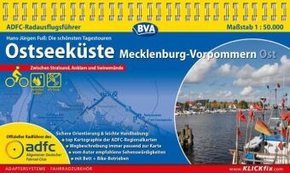 ADFC-Radausflugsführer Ostseeküste Mecklenburg-Vorpommern Ost 1:50.000 praktische Spiralbindung, reiß- und wetterfest, G