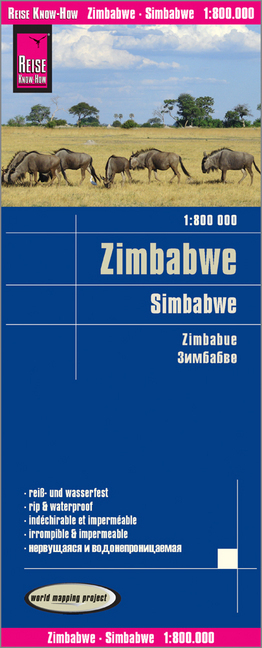 Reise Know-How Landkarte Simbabwe. Zimbabwe. Zimbabue