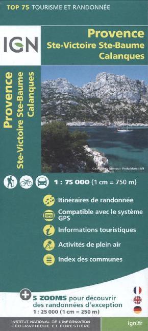 IGN Karte, Tourisme et Randonnée Provence, Ste-Victoire, Ste-Baume, Calanques