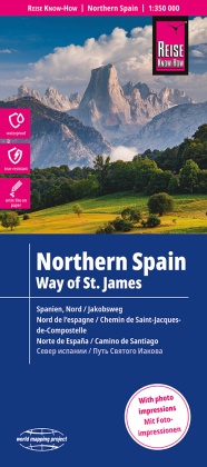 Reise Know-How Landkarte Spanien Nord mit Jakobsweg / Northern Spain and Way of St. James (1:350.000). Northern Spain. E