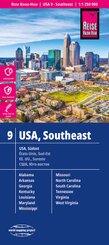 Reise Know-How Landkarte USA 09, Südost (1:1.250.000). USA Southeast. Étas-Unis, sud-est. EE.UU., sureste