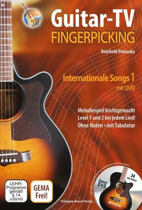 Guitar-TV: Fingerpicking - Internationale Songs 1 (mit DVD), m. 1 DVD-ROM - Tl.1