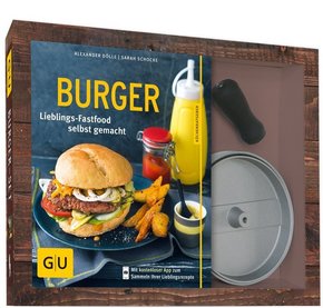 Burger-Set (Buch + Burgerpresse aus Aluguss)