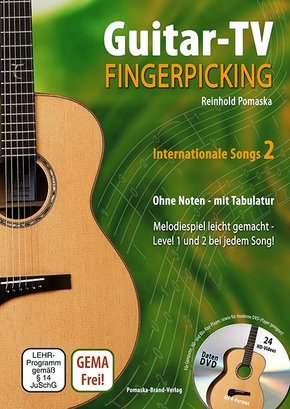 Guitar-TV: Fingerpicking - Internationale Songs 2 (mit DVD), m. 1 DVD-ROM - Tl.2