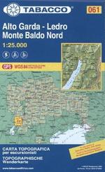 Tabacco topographische Wanderkarte Alto Garda-Ledro - Monte Baldo Nord