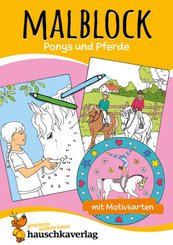 Malbuch ab 4 Jahre für Junge und Mädchen - Pferde