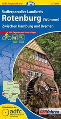 ADFC-Regionalkarte Radlerparadies Landkreis Rotenburg (Wümme), 1:75.000, mit Tagestourenvorschlägen, reiß- und wetterfes