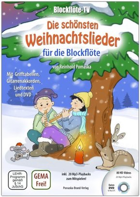 Blockflöte-TV: Die schönsten Weihnachtslieder für die Blockflöte - incl. DVD mit Lehrvideos und Playbacks zum Mitspielen
