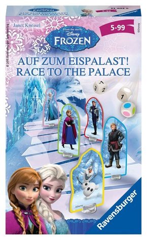Ravensburger 23402 - Disney Frozen: Auf zum Eispalast!, Mitbringspiel für 2-4 Spieler, Kinderspiel ab 4 Jahren, kompakte