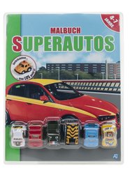 Malbuch Super-Autos, m. 6 Rückzieh-Spielfahrzeugen
