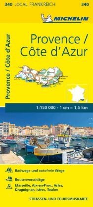 Michelin Karte Provence, Cote d' Azur. Bouches-du-Rhone, Var
