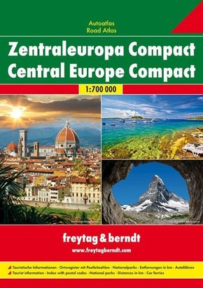 Freytag & Berndt Atlas Zentraleuropa Compact, Autoatlas 1:700.000. Central Europe Compact Road Atlas -
