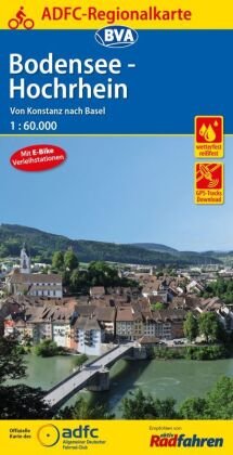 ADFC-Regionalkarte Bodensee-Hochrhein, 1:60.000, mit Tagestourenvorschlägen, reiß- und wetterfest, E-Bike-geeignet, GPS-