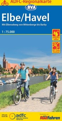 ADFC-Regionalkarte Elbe/Havel, 1:75.000, mit Tagestourenvorschlägen, reiß- und wetterfest, E-Bike-geeignet, mit Knotenpu