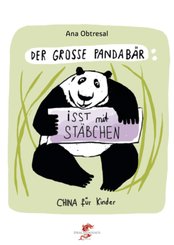 Der gro&szlig;e Panda isst mit St&auml;bchen
