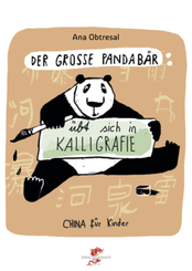 Der gro&szlig;e Pandab&auml;r &uuml;bt sich in Kalligrafie